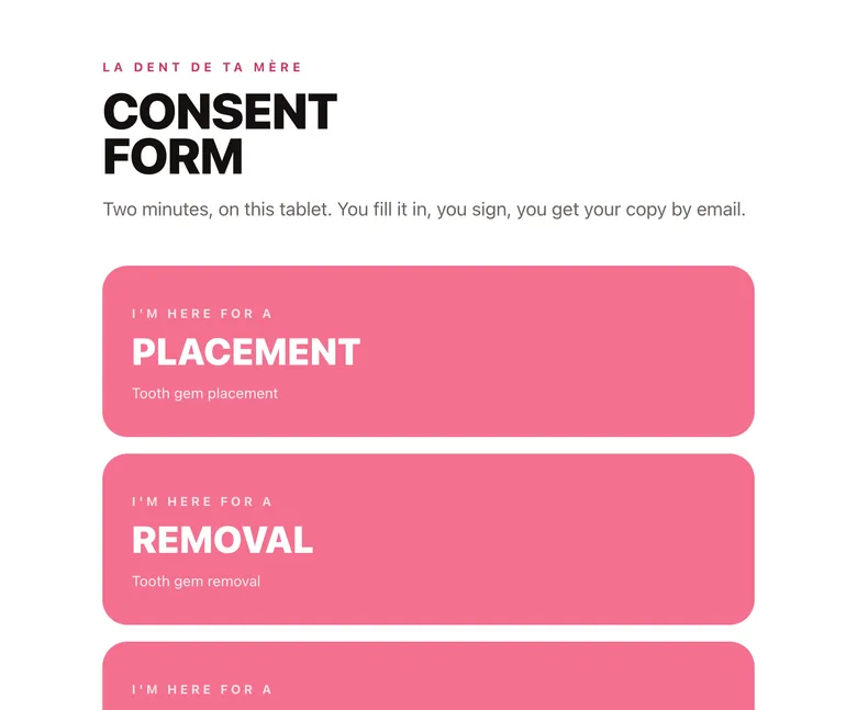 Preview: Consent tablet