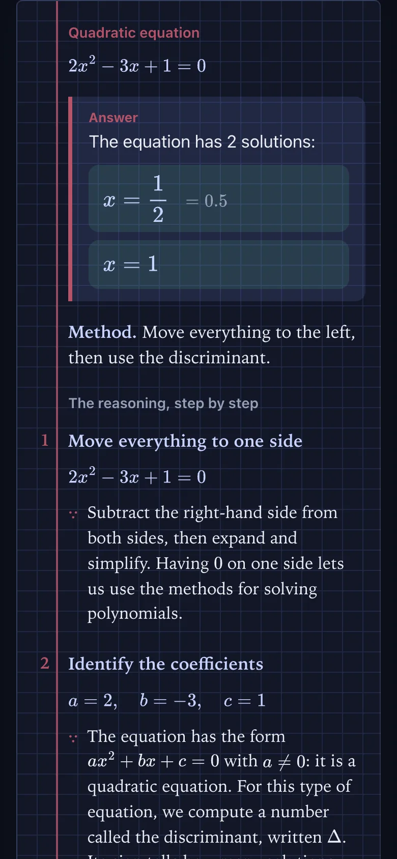 Screen of the app x = ?